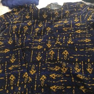 Lularoe Carly dark blue and gold